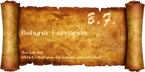 Behyna Fernanda névjegykártya